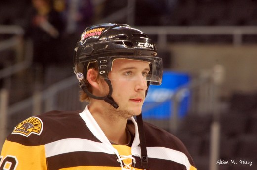 Ryan Spooner enters his fourth professional season for the first time as an expected NHL roster player (Photo courtesy of Alison M. Foley)